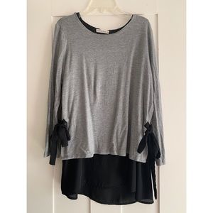 Gray and black tunic